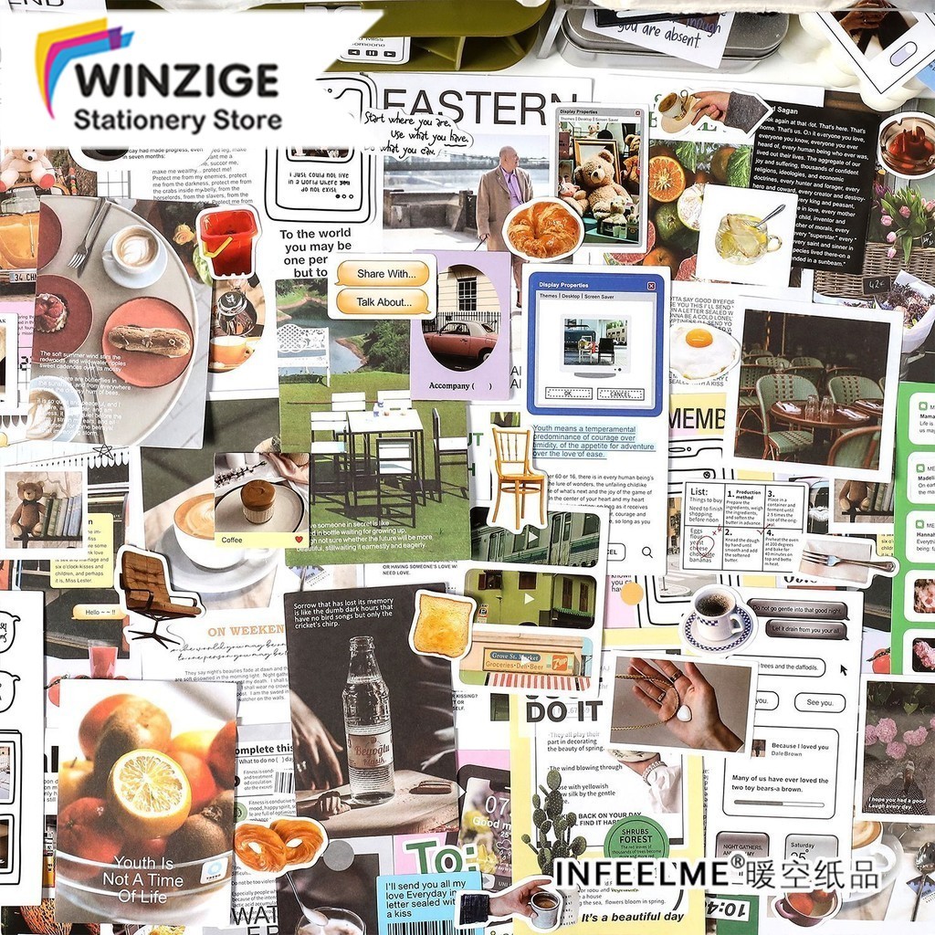 

Winzige 200pcs Journal Scrapbook Set Sticker Aesthetic Korea Deco Kertas Jurnal Journal Planner Diary Dekorasi Stiker Kertas Alat Tulis Stationery