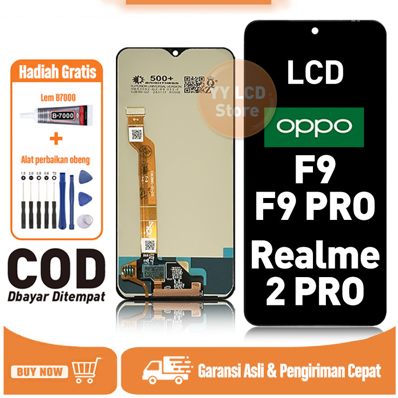LCD FOR OPPO F9 F9 PRO REALME 2 PRO Touchscreen Fullset Crown Murah  Ori-Asli Obeng Compatible For G