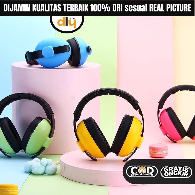 Earmuff Penutup Telinga Anak Bayi Dewasa Polos Anti Bising Tekanan Udara Untuk Tidur Pesawat