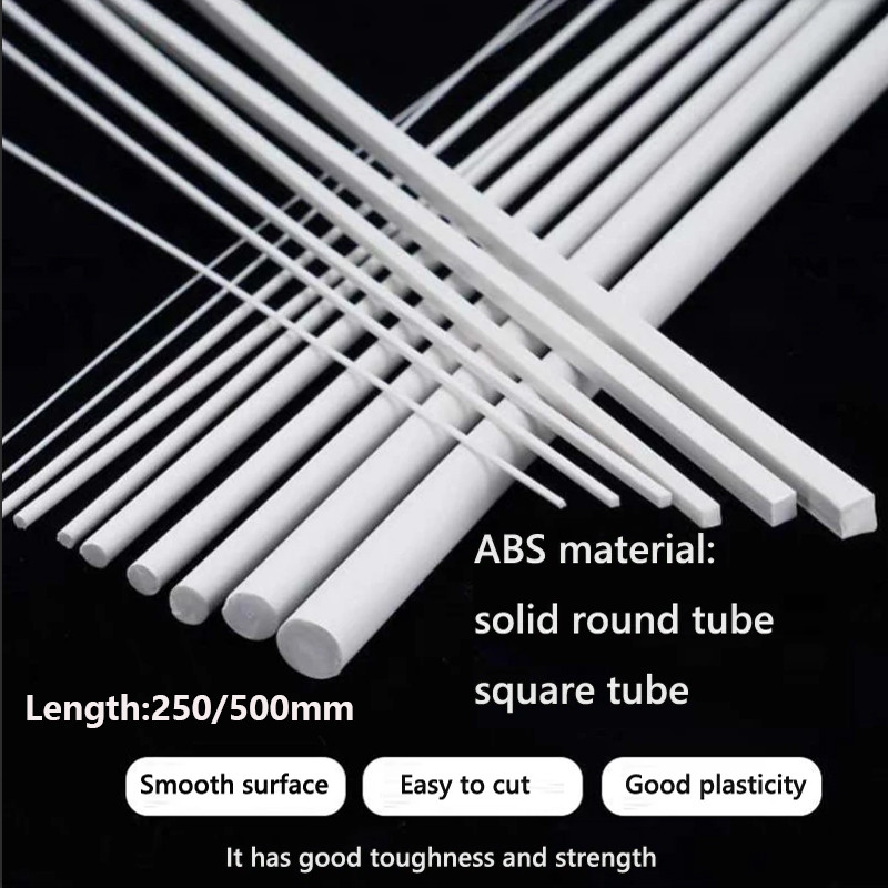 

ABS White Round/Square Plastic Rod Stick For Architecture Model Making Model Material DIY Accessories Cutting Supplies