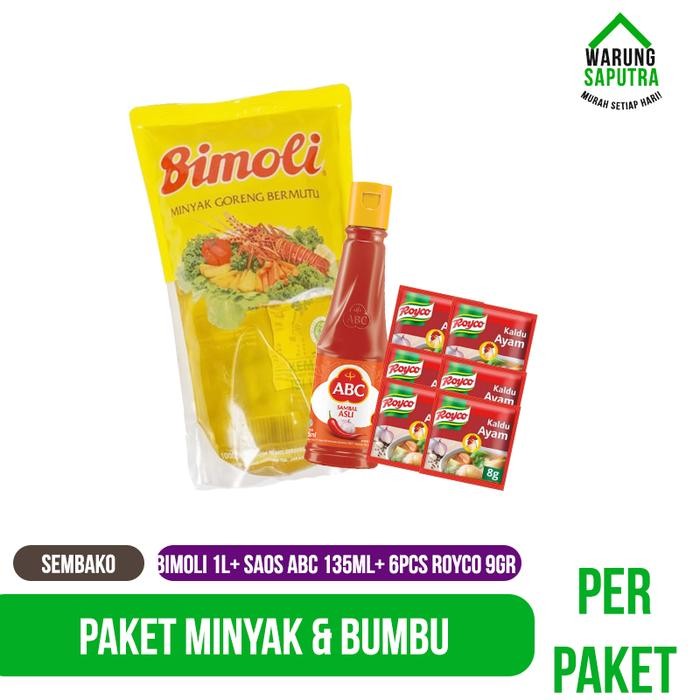 

dijual_Paket Sembako Minyak & Bumbu 2 - Bimoli 1L + Saos ABC 135mL + Royco