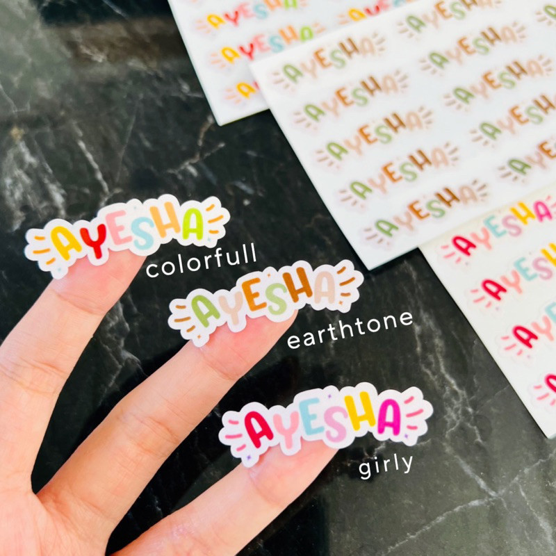 

Stiker Label Nama Palette Edition Cute Name Custom