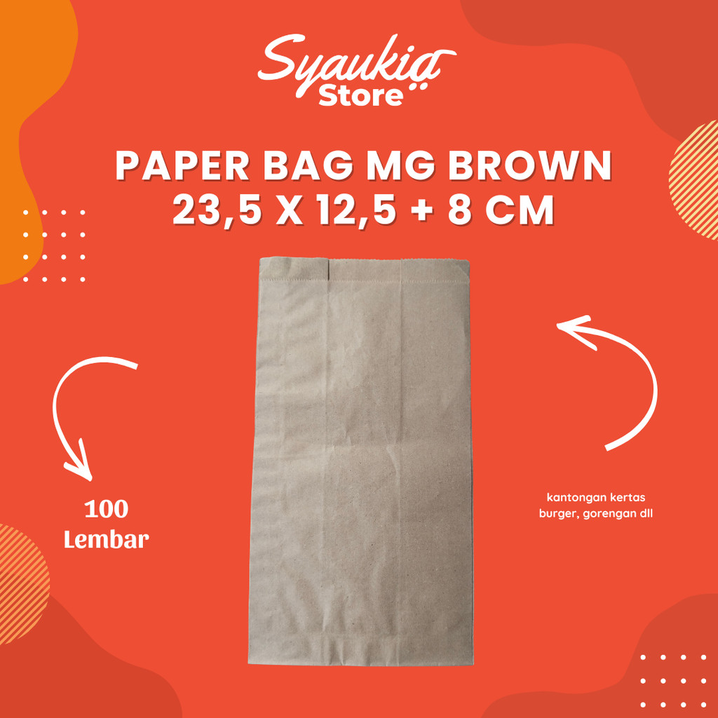 

Paper Bag - Kantong Kertas SOS / Fried Chicken / Snack ukuran 23,5 x 12,5 +8 CM Syaukia Store