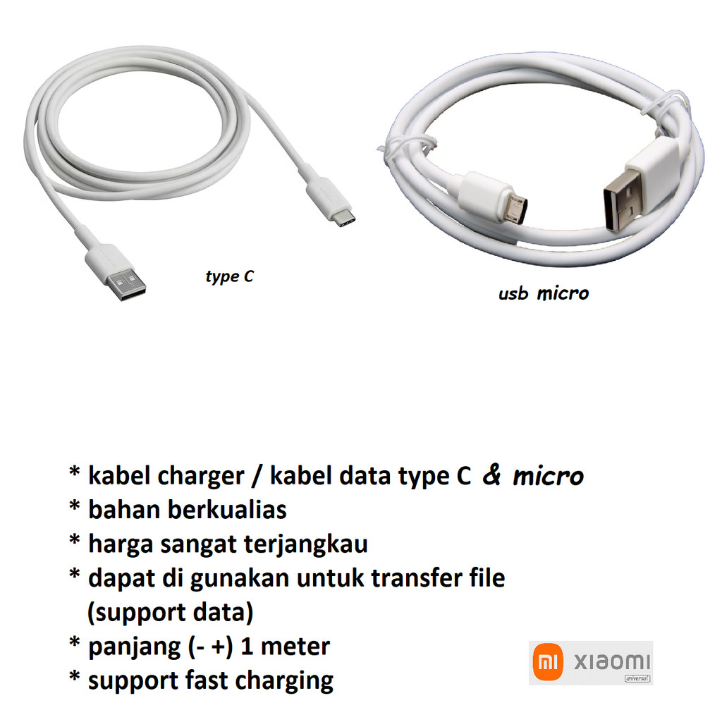 Usb C & micro kabel charger xiaomi Mi max 1 - Mi max 2 (MDE40/MDI40) - Mi max 3 - Mi max 4 - Mi max 