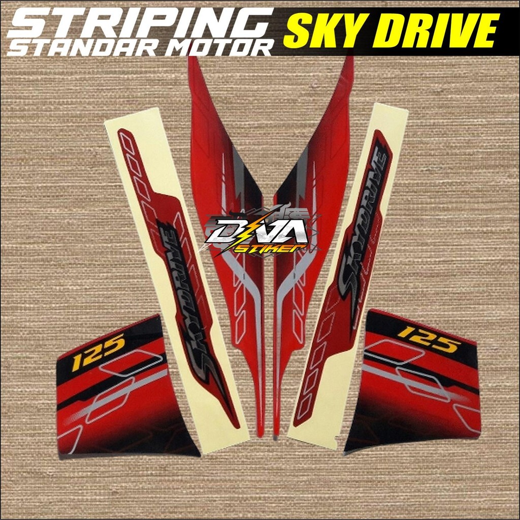 striping stiker SkyDrive merah