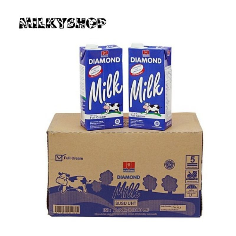 

Susu UHT Diamond Full cream 1carton (1 liter X 12pcs) Pengiriman Via Gojek Instan