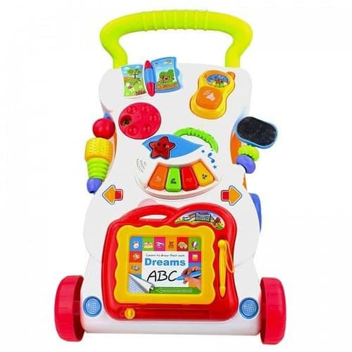 Mainan Anak Berjalan Children Music Walker Push Waker Baby Walker Mainan Dorong Berjalan