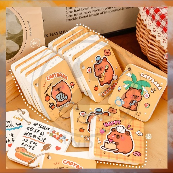 

ML Notebook Ring Mini Isi 80 Lembar Kapibara Lucu Buku Notepad Gantungan DIY Book 80Lembar S-LL006