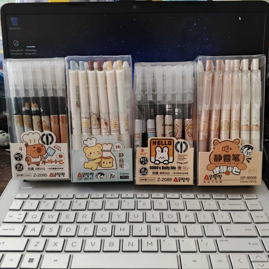 

SELUSIN ( 12 PCS ) Pulpen Gel Liquid Aodemei 0.5mm lengkap