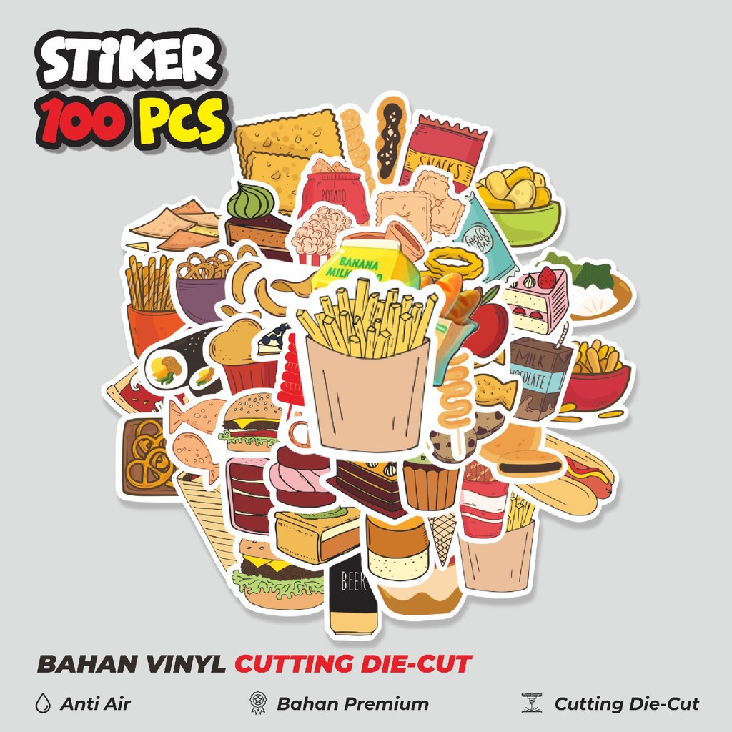

Terbaru! 50 pcs Stiker Snack [Makanan] Dekorasi Lucu Kreatif untuk Notebook, Skateboard, HP