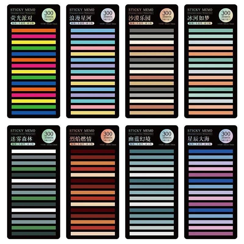 

300 Sheets Colorful Practical Index Sticky Notes Thin Tags Memo Bookmark Stickers Label Office Students Book Reading Marking