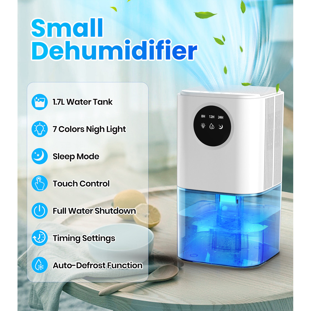 B221 Smart Home Dehumidifier 1.7L Large Capacity Dehumidifier Bathroom Basement Timing Dehumidifier 