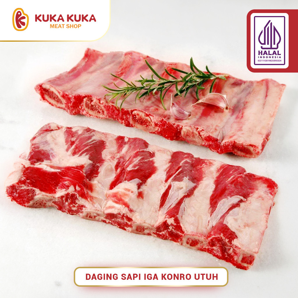 Back Ribs / Konro / Daging Sapi Iga Konro Utuh / Potongan (Qty. 1 kg) - Utuh / Besar