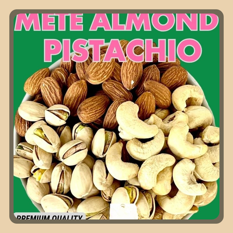 

Mix 3 Nuts Kacang Mete Almond Pistachio 500GR (Sudah Matang Siap Dimakan)