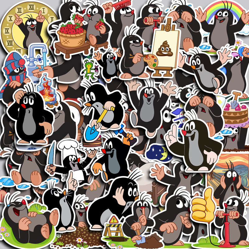 

40PCS Little Mole Stickers Classic Animation Sticker Pack Cartoon DIY Waterproof Cute Little Animal Creative Sticker Toys