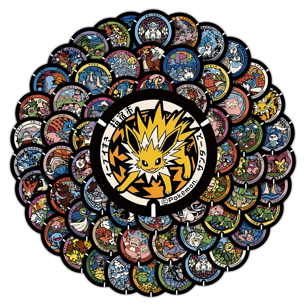 

50/108pcs Kawaii Anime Pokemon Stickers Cute Pikachu Eevee Cartoon Decals Laptop Phone Scrapbook Classic Kids Sticker Toy