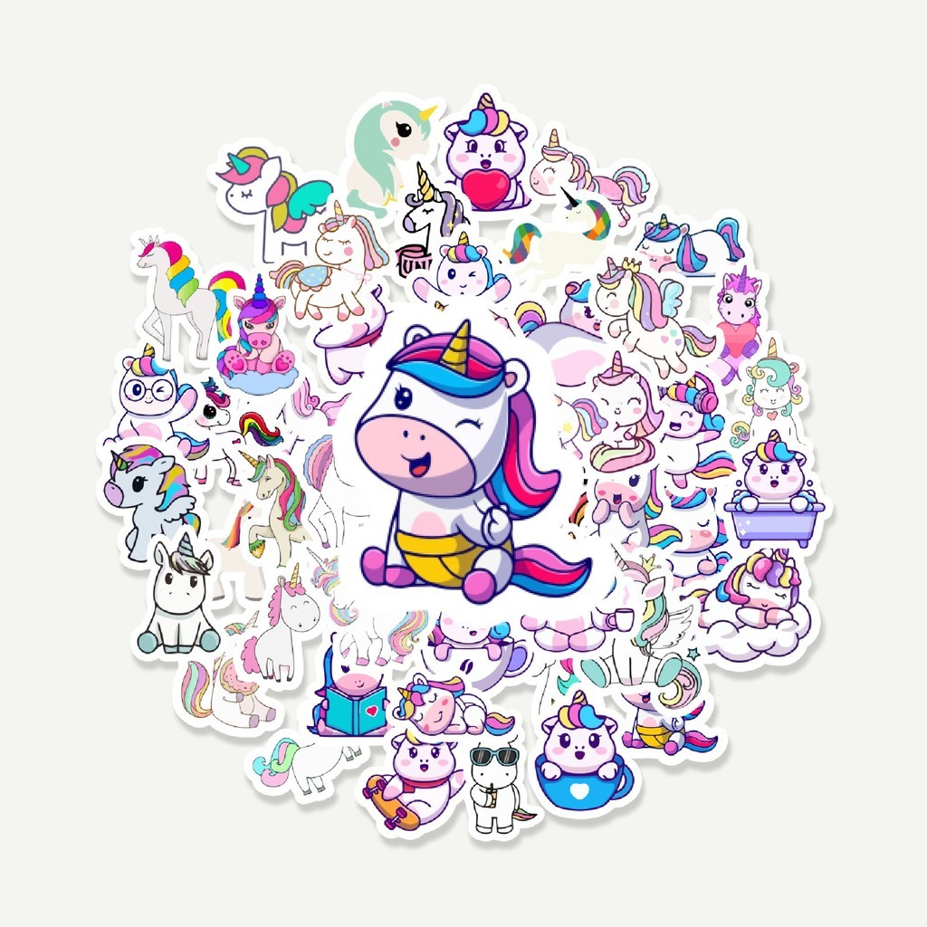 

Sticker Pack Stiker Kartun Hewan Unicorn | Sticker TUMBLR | Stiker LAPTOP KOPER HELM