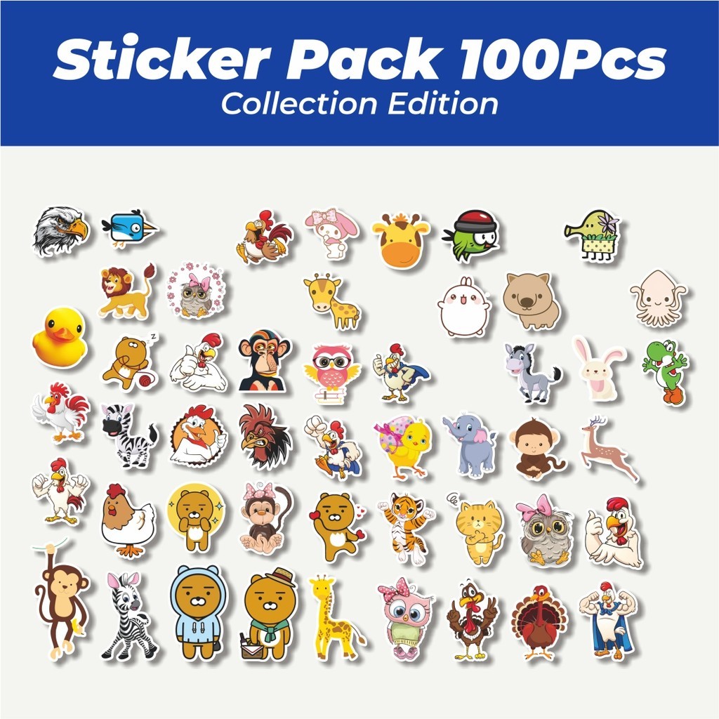 

Hot Stiker Kartun Hewan Lucu Lucu Anti Air Stikers Berperekat Waterproof Sticker Decal Buat Motor Helm Buku Journal Koper Casing HP Laptop Botol Minum