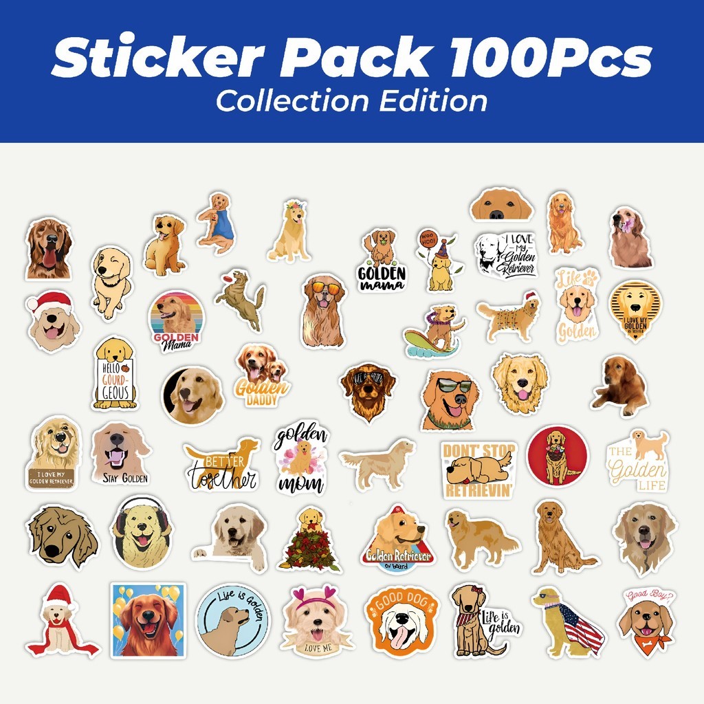 

Hot Stiker Golden Dog [anjing emas] Lucu Anti Air Stikers Berperekat Waterproof Sticker Decal Buat Motor Helm Buku Journal Koper Casing HP Laptop Botol Minum