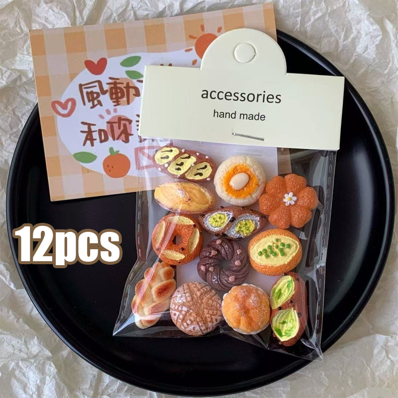 French Alkali Bread Magnetic Stickers (12pcs) - Cute 3D Cartoon Fridge Magnets, Fun Refrigerator Sti