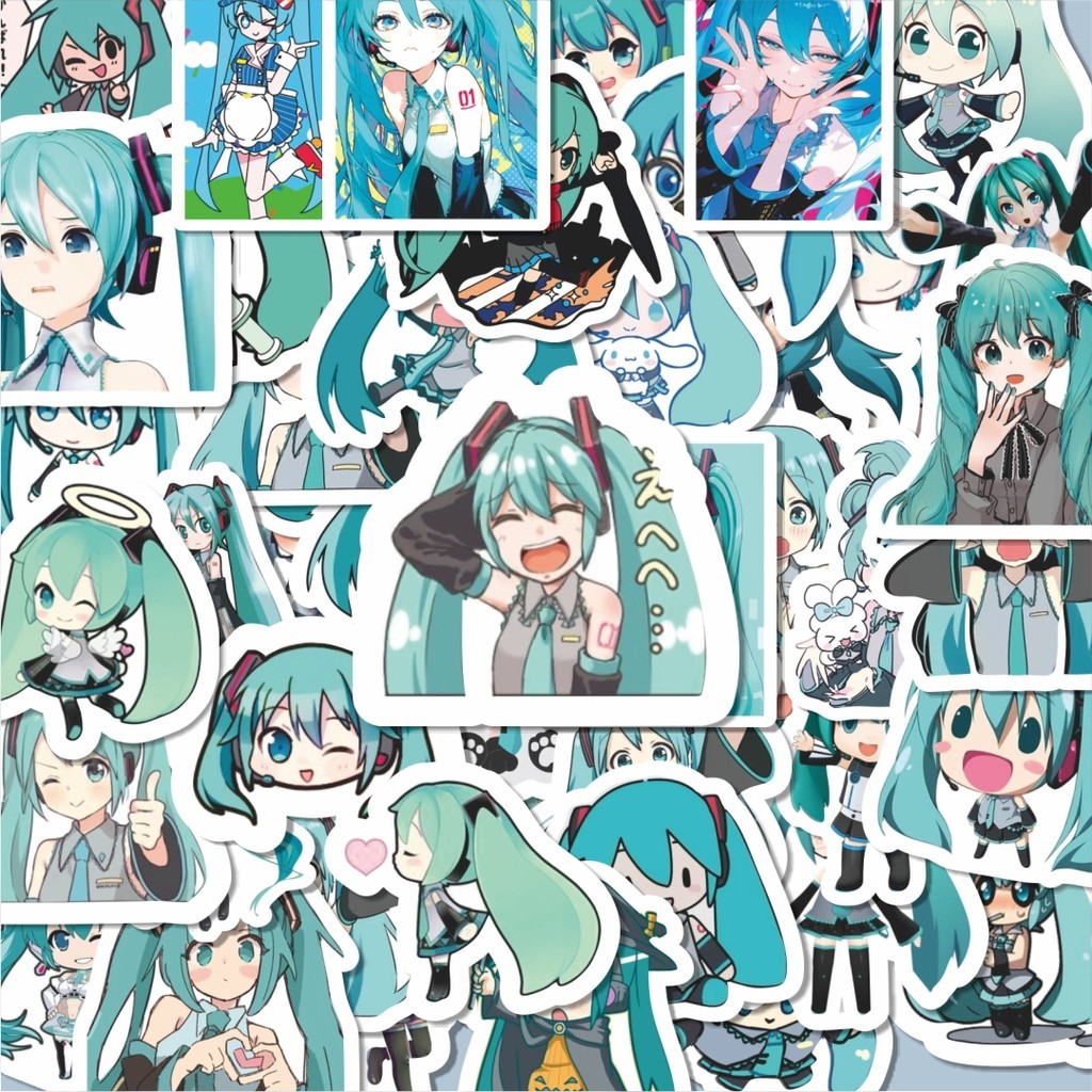 

100PCS Lucu Stiker Anime Hatsune Miku Stiker Aesthetic Stiker Anti Air Stikers Berperekat Waterproof sticker decal buat Motor Helm Buku Journal Koper Casing HP Laptop Botol Minum Hadiah anak