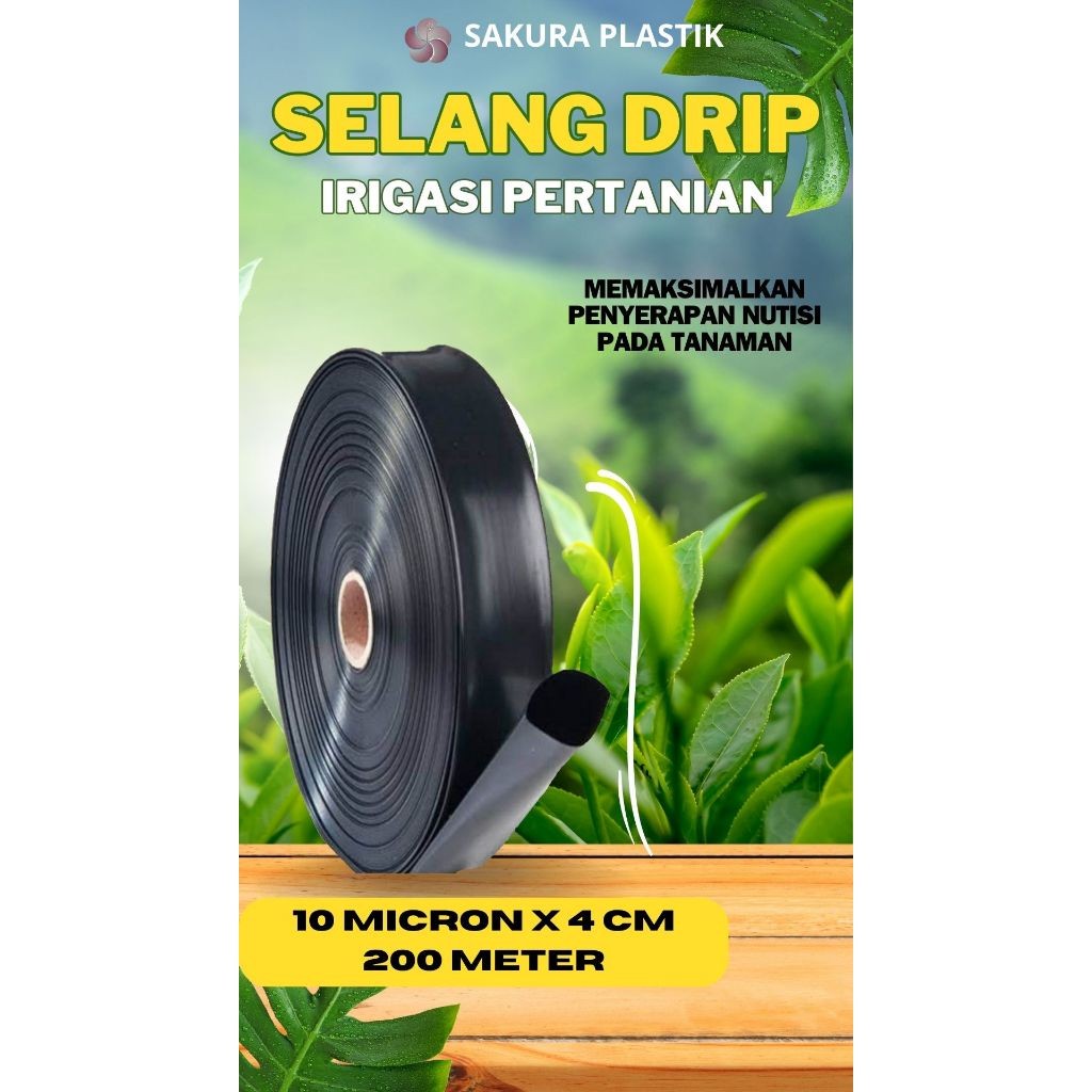 Selang Drip 10 Micron 4 Cm 200 Meter - Pipa 3/4 Inch