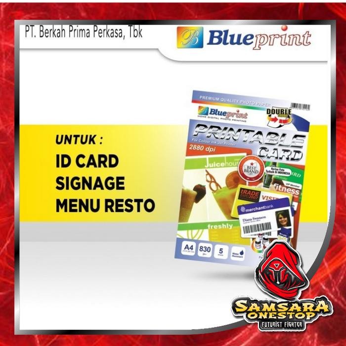 

Kartu ID Putih/Printable Card White BLUEPRINT A4 - 5 Sheet, 830 Micron - Plastik