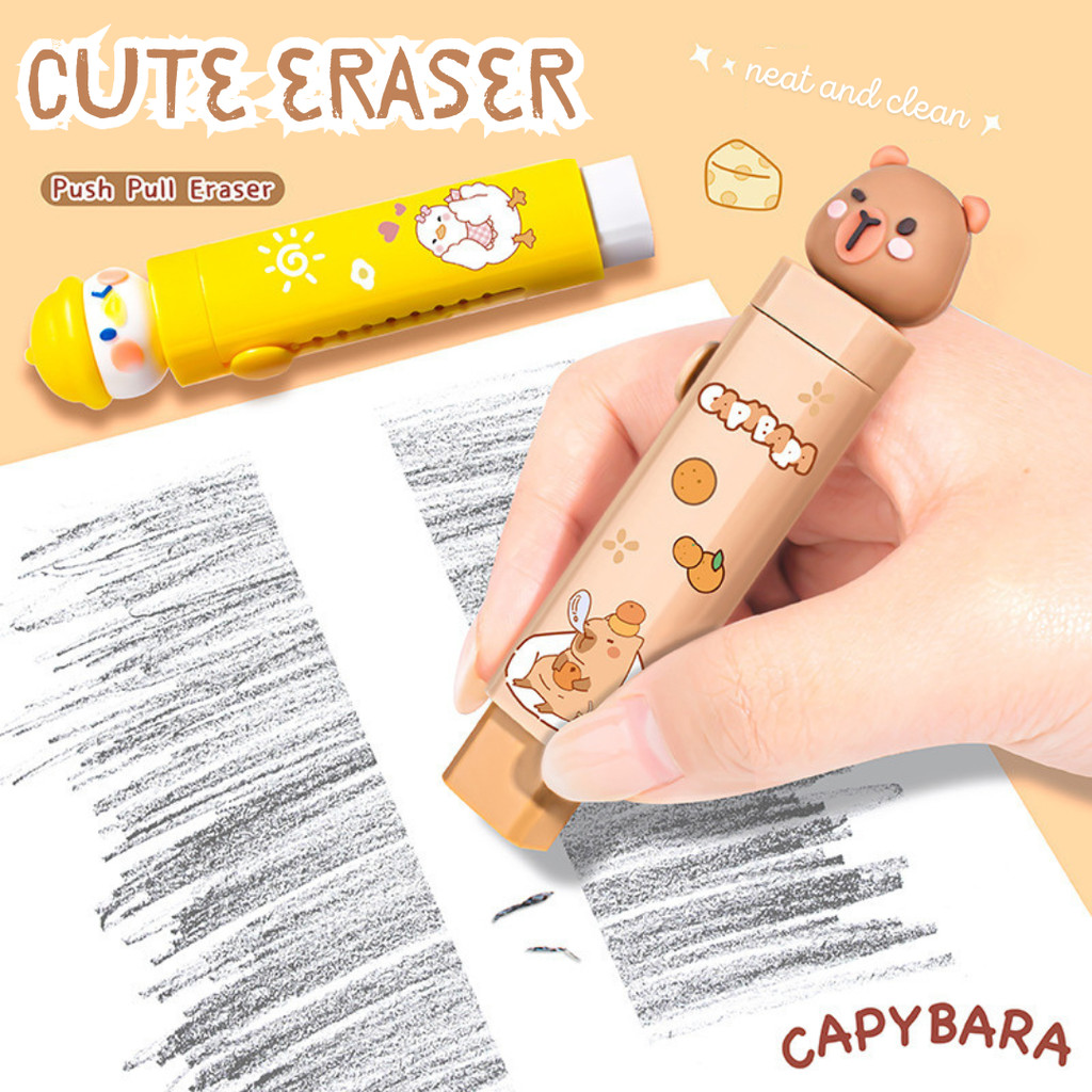 

BEST PENGHAPUS MEKANIK PENSIL MOTIF KARTUN KAWAII ANTI PATAH DAN HASIL ALL CLEAN ISI 2 REFILL ERASER