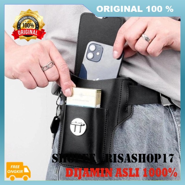Key Belt Pouch Tas Sabuk Pinggang Pria Tas HP Pinggang Pria Tas Ikat Pinggang Pria Tas Pinggang Keci