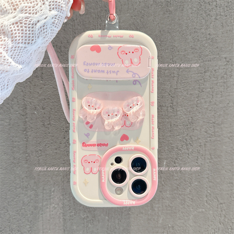 cuci gudang premium kelinci cermin casing hp untuk oppo a18 a16 a60 a58 a54 a38 a3s a17 a57 a5s a12