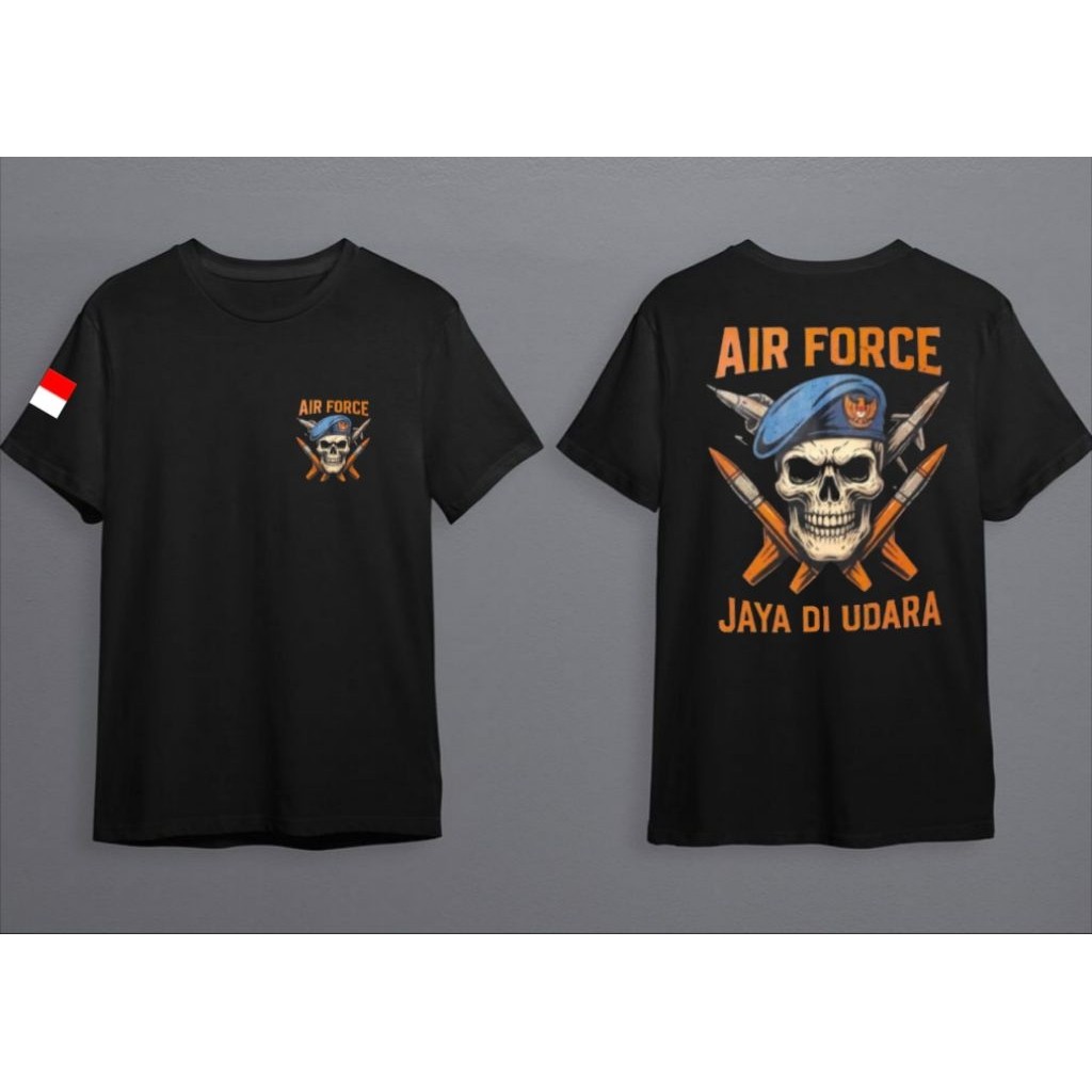 KAOS TNI AU  AIR FORCE JAYA UDARA- Baju Tempur Keren & Bahan Adem Nyaman