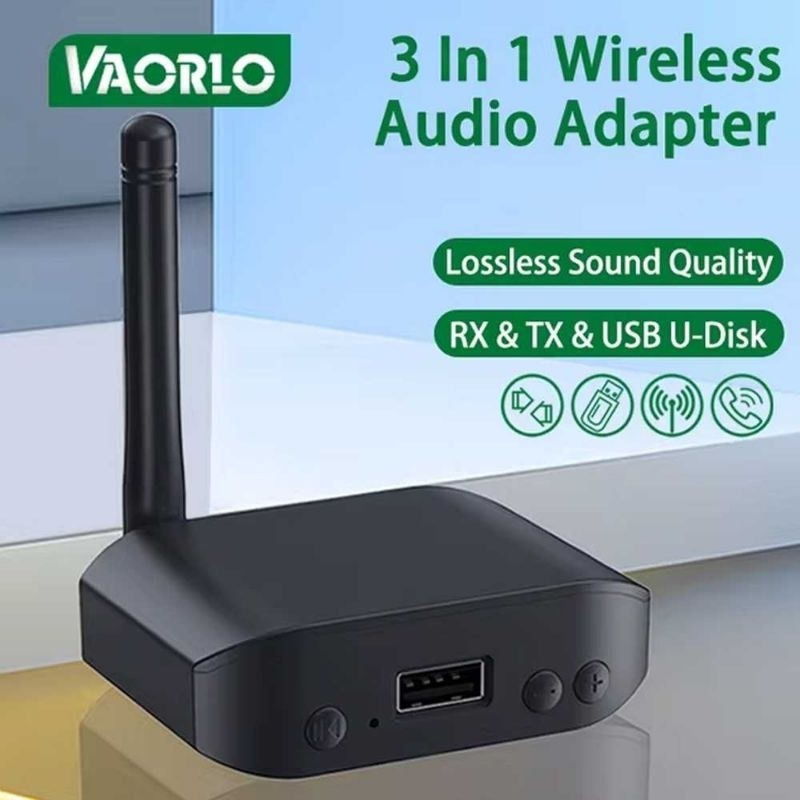 VAORLO Audio Adapter Bluetooth Transmitter Receiver USB 3in1 - B56
