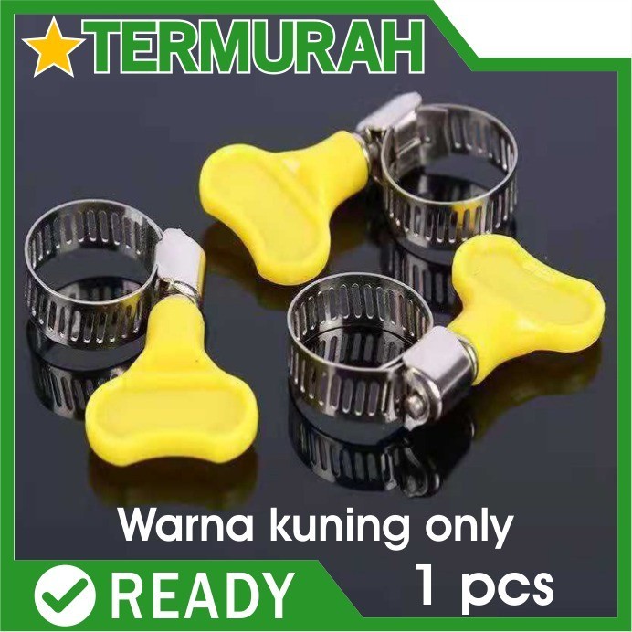 KLEM SELANG GAS LPG AIR ORIGINAL IMPOR  PENGUAT kuping hose clamp putar ring clam besi stainless pen