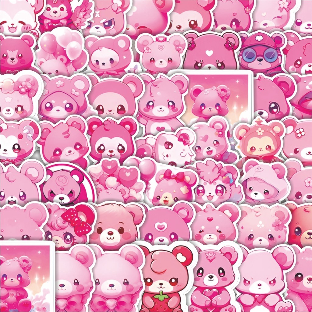 

Stiker Cutting Pack Stiker Cute 3D Pink Bear [Beruang Pink Lucu] Isi 100Pcs Series Aesthetic Lucu Keren Untuk Koper Bahan Vynil