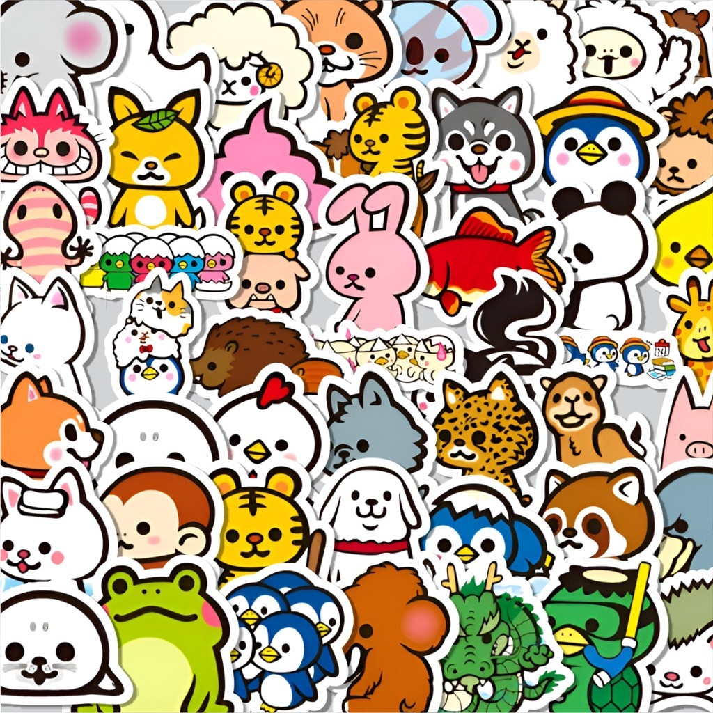 

Stiker Cutting Pack Stiker Hewan Hewan Isi 100Pcs Series Aesthetic Lucu Keren Untuk Koper Bahan Vynil