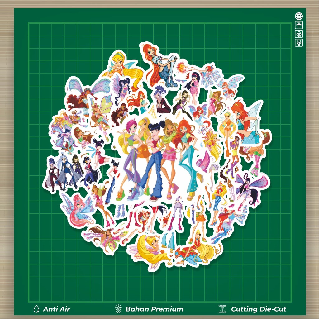 

HOT 50 PCS STIKER Sticker Kartun Winx Club Sticker Stiker Fashion Cars Decal Dingin Kartu Album Custom Vinyl Anti Air- Sticker Aesthetic Buku Journal Koper Casing HP Tablet Laptop Helm Motor Botol Minum