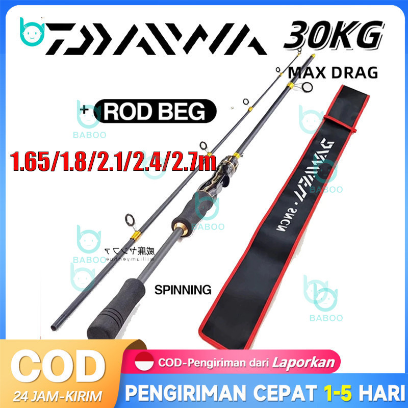 DaIwa JoRan Pancing Ul Carbon Solid Seakings Hook 160CM 180CM 210CM Spinning Dan Bc 2-6LBS 2 bagian,