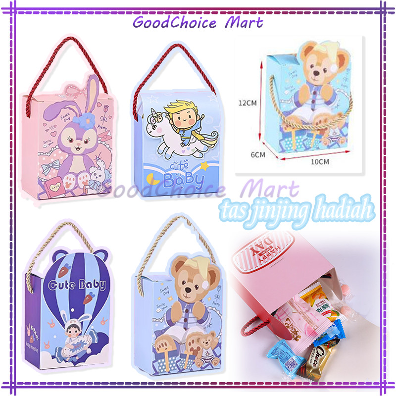 

Paper Bag Ulang Tahun Anak / Goodie Bag Karakter Kartun Lucu / Tas Bingkisan Birthday