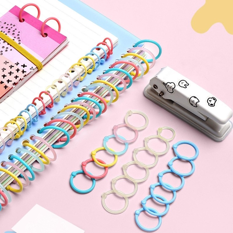 

10/ 15 / 30 Pcs Loose Leaf Rings Multi-Color Binder Rings Flexible Plastic Book Rings for Scrapbook Notebook Keychain