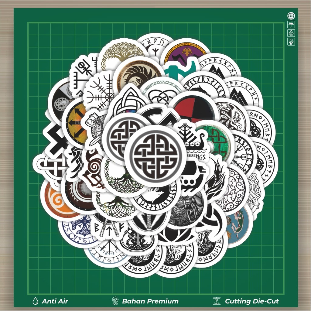 

HOT 50 PCS STIKER Sticker Totem Misterius Simbol Viking Sticker Stiker Fashion Cars Decal Dingin Kartu Album Custom Vinyl Anti Air- Sticker Aesthetic Buku Journal Koper Casing HP Tablet Laptop Helm Motor Botol Minum