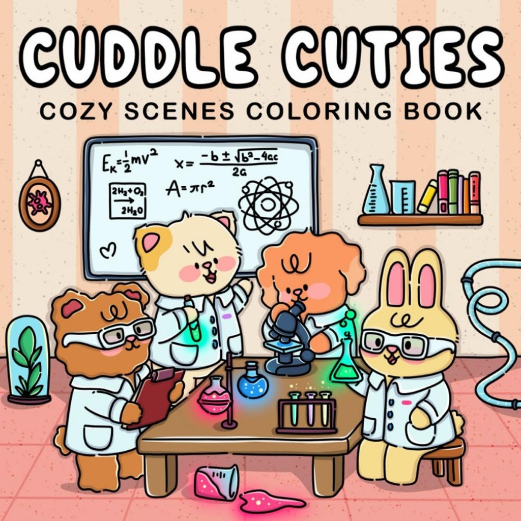 Cuddle Cuties buku mewarnai anak tk,coloring book for adults,Buku aktivitas back to school 3-8 Tahun