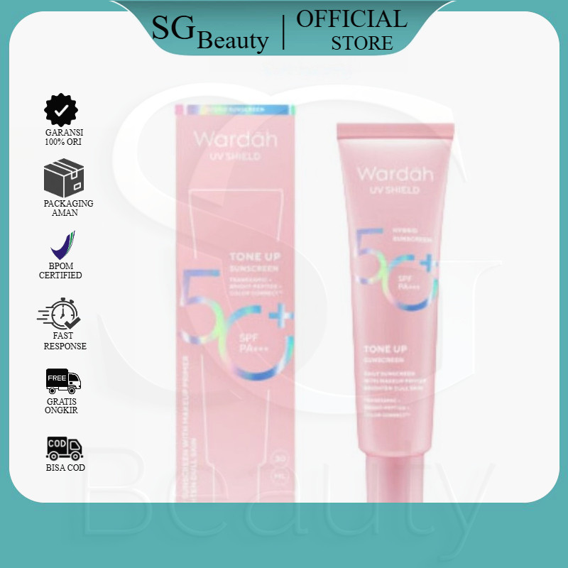 Wardah UV Shield Tone Up Sunscreen SPF 50+ PA+++ -  Sunscreen Wajah