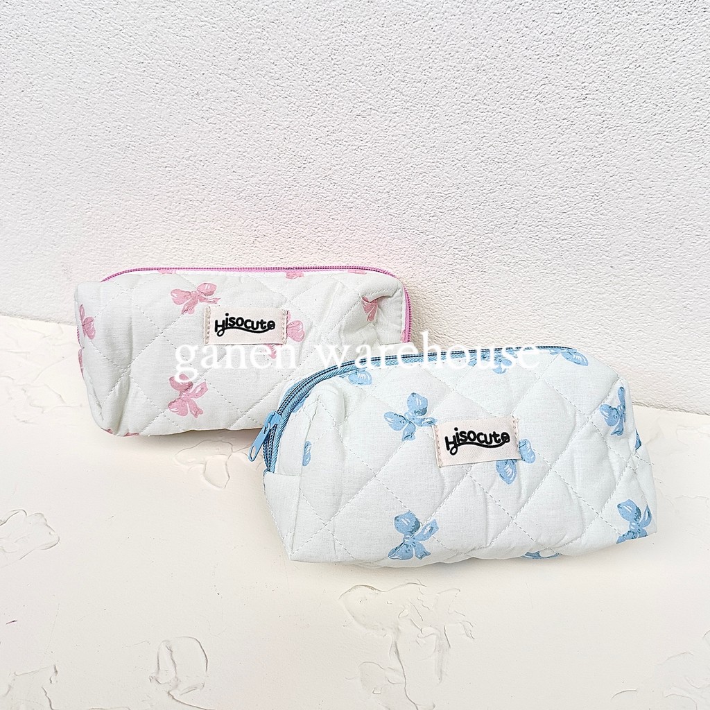

[GW] Ribbon Pouch Tempat Pensil Make Up Kain Pita