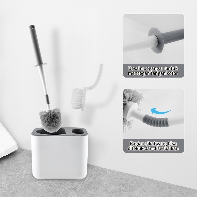 Sikat Kloset Duduk/Jongkok 2IN1 sikat wc toilet duduk Sikat Pembersih Toilet