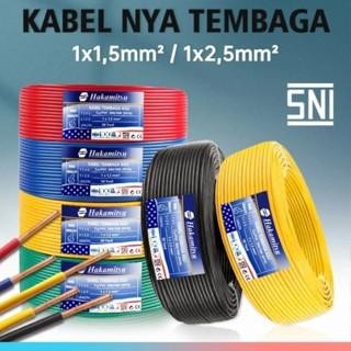 

Kabel NYA SNI HAKAMITSU NYA kabel listrik SNI NYA 1x2.5 50y hakamitsu Kawat tungal tembaga murni - Hitam