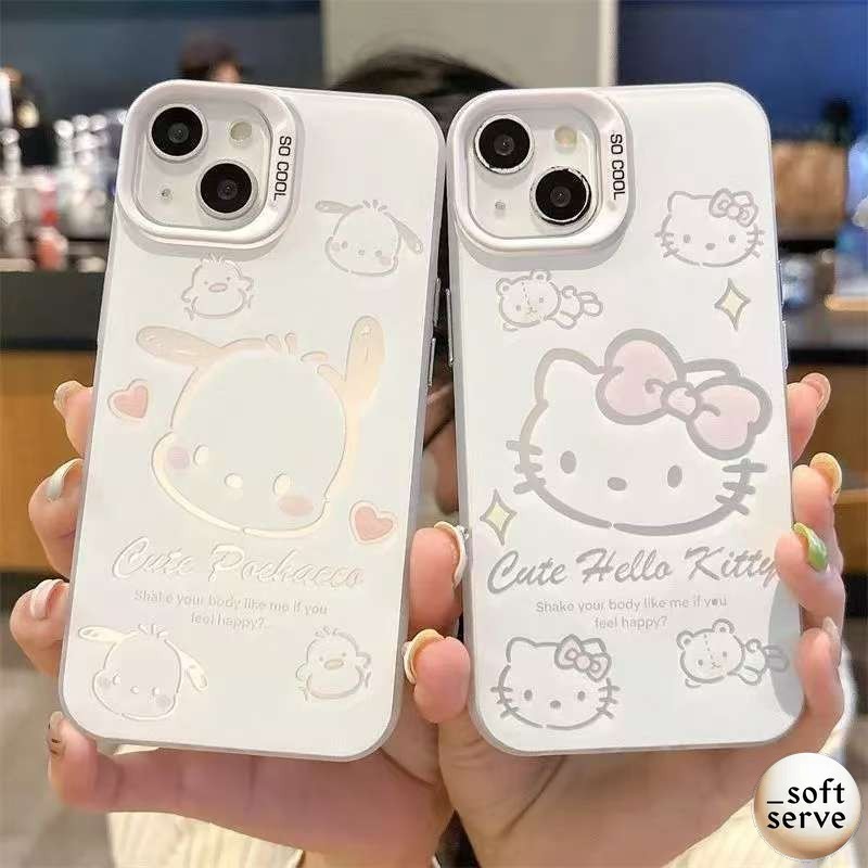 Casing ponsel Hello Kitty & Anak Anjing Kayu Manis lucu cocok untuk Oppo A58 4G A74/A95 A77S/A57 4G 