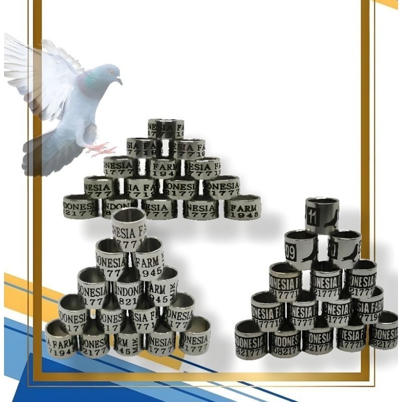 RING BURUNG MERPATI CETAK/REQUEST  NAMA SENDIRI BAHAN BAJA 15