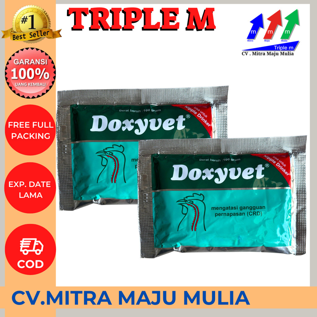 DOXYVET 100 GRAM MEDION - Obat Ayam Burung Ngorok CRD Flu Infeksi Pernafasan