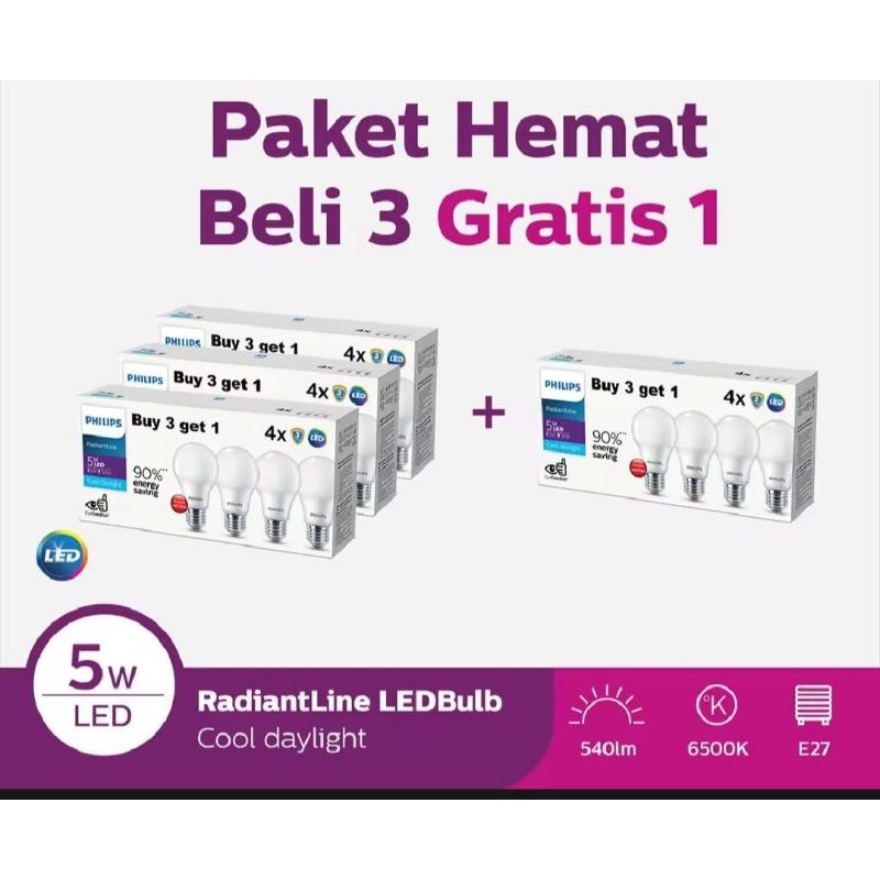 Binar Mart - Philips 5W LED 6500K