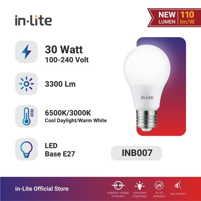 in-Lite Lampu Bohlam LED In-Lite Lampu Bohlam LED 30 Watt - Putih